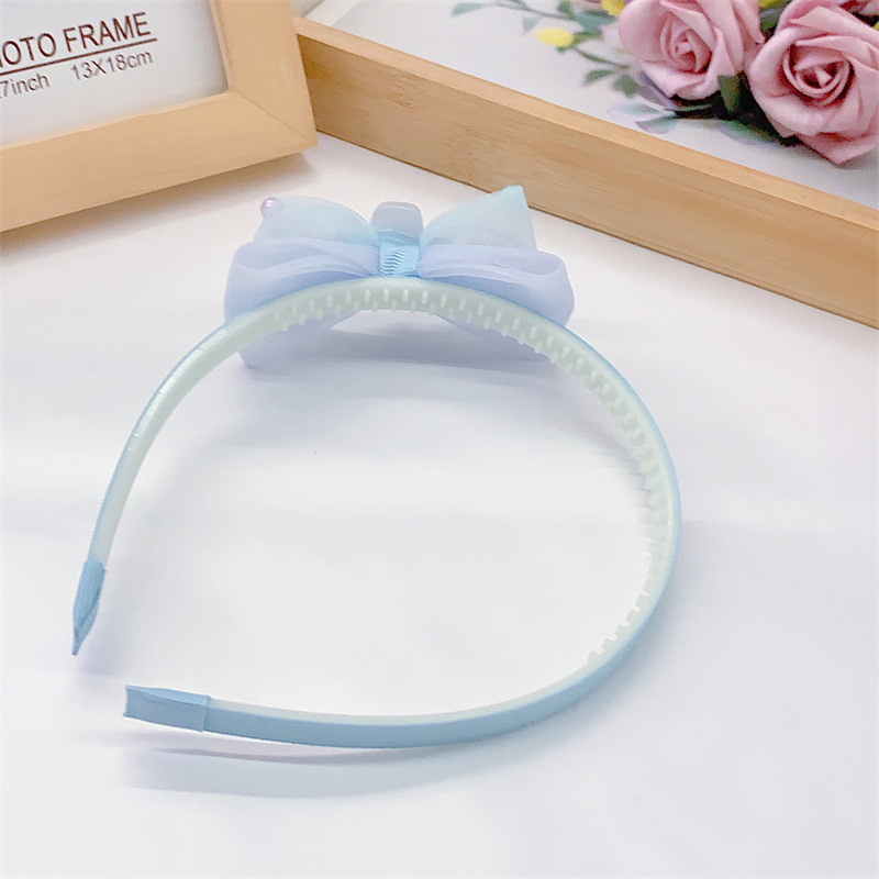 New Hair Accessories Wholesale Children's Little Girl Chiffon Bow with Ice Cream Cartoon Animal Headband Hairpin Hair Hoop