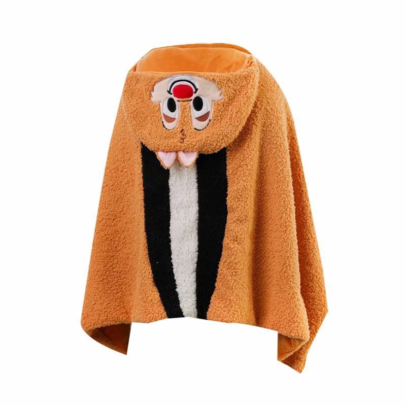 可爱卡通连帽披风斗篷学生午休空调毯毛毯午睡懒人披肩亲子儿童夏