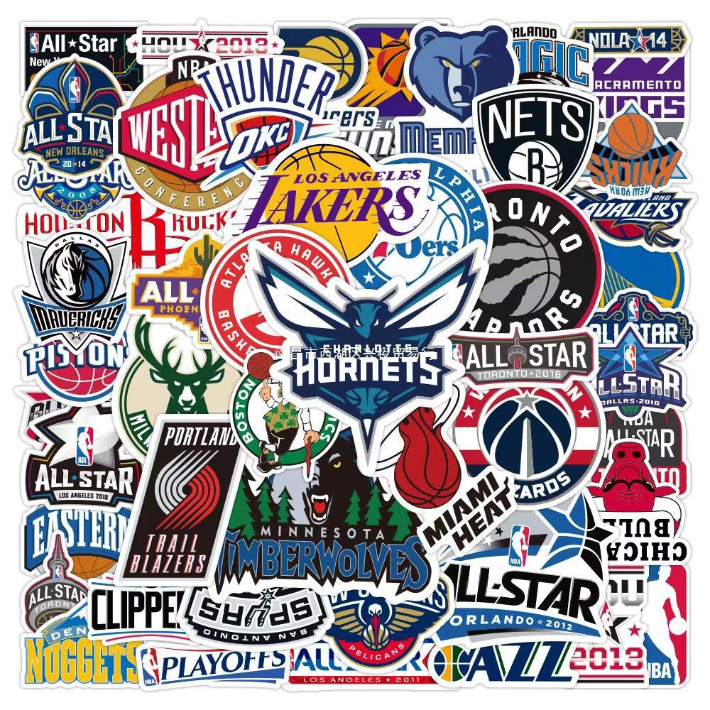 200张新赛季nba球队贴纸队标logo科比湖人球星篮球手机壳笔记本电