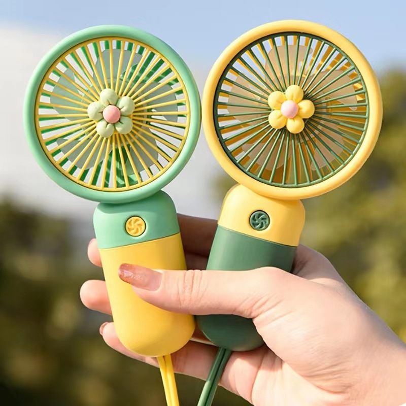 手持小风扇便携式随身携带可充电花朵风扇学生宿舍超静音usb电扇