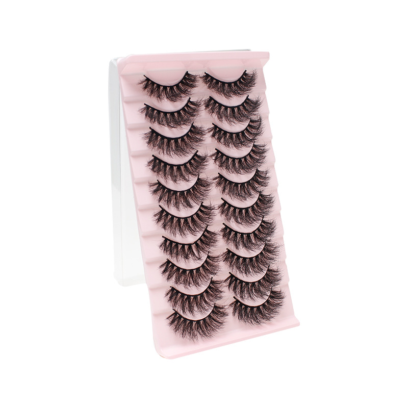 Dingsen False Eyelashes Factory Cross-Border Stable Supply Explosion 10 Pairs Set Thick Natural Curling Nude Makeup