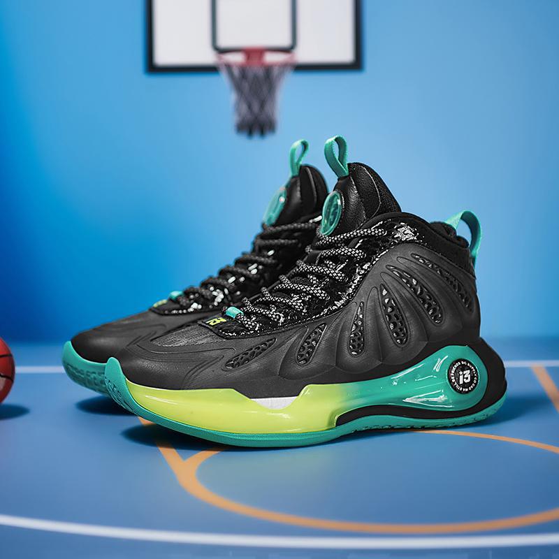 艾弗森i3春秋新品大童篮球鞋男高帮护踝防侧翻增高透气比赛运动鞋