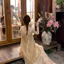 【花蝶仙】新中式国风网纱假两件吊带连衣裙超仙裙子