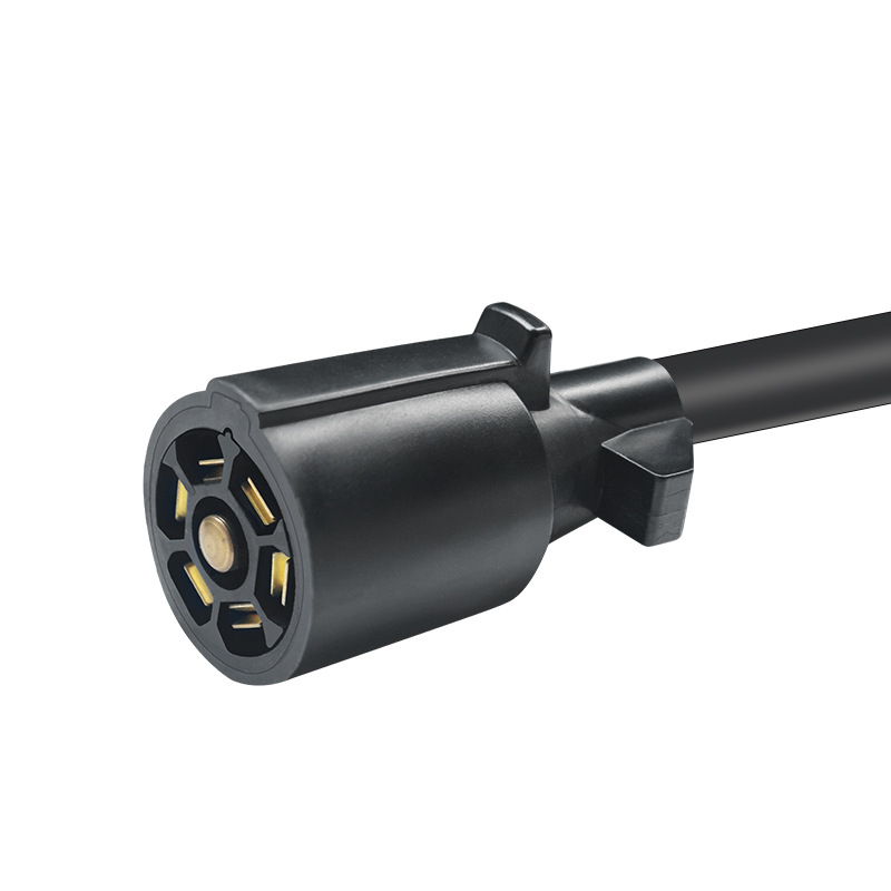 定制7路插头内联拖车线房车7芯美式连接器拖车插头带防风雨接线盒