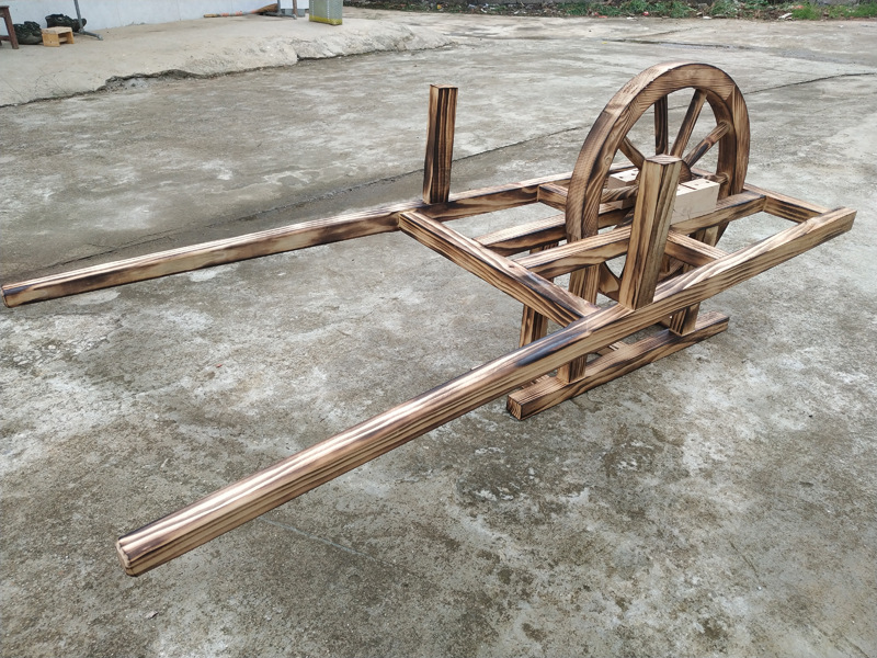 军民大团结木制独轮车平衡车手推车 幼儿园亲子大生产活动道具