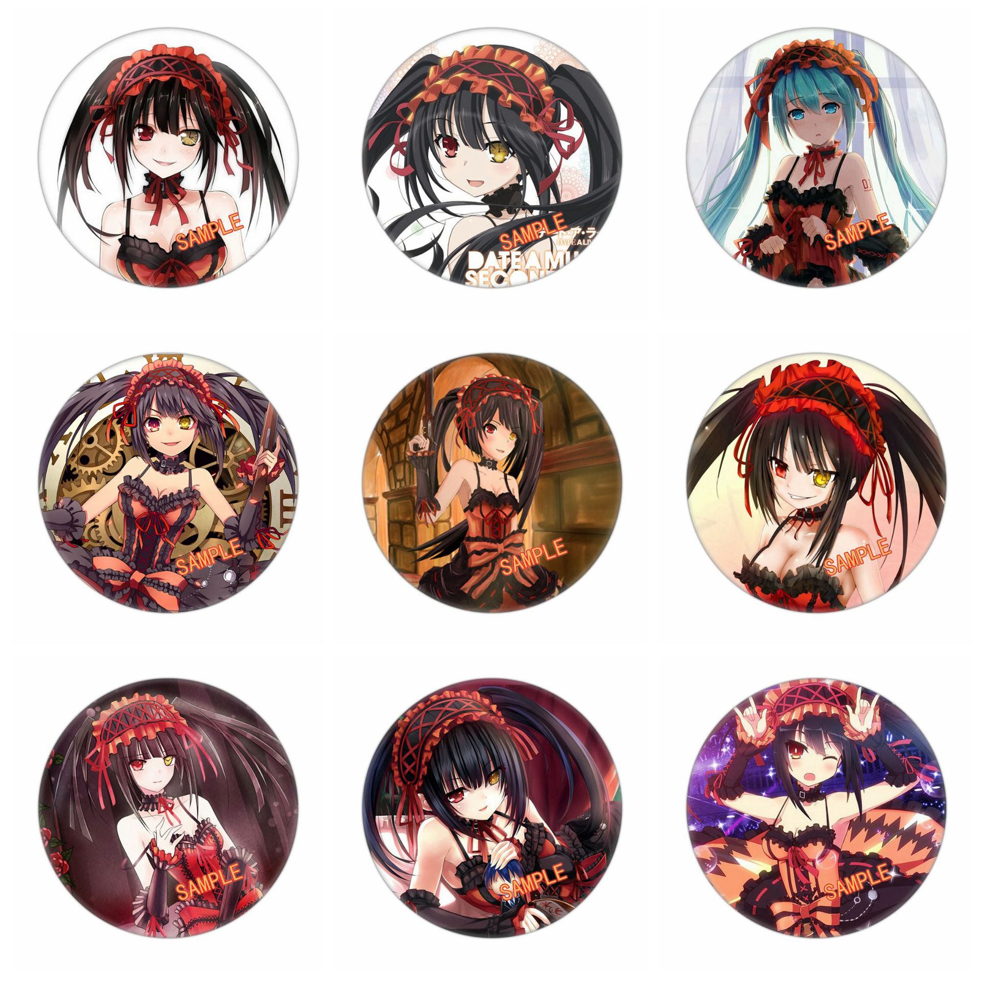 新番 约会大作战徽章 时崎狂三胸章 个性卡通动漫吧唧 约1-38