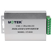 宇泰UT-8102 USB串口转换器 工业级光电隔离USB转2口RS232转换线