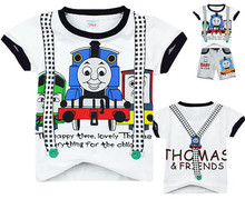 托马斯和他的朋友短袖 火车头棉t恤 小火车儿童圆领短T