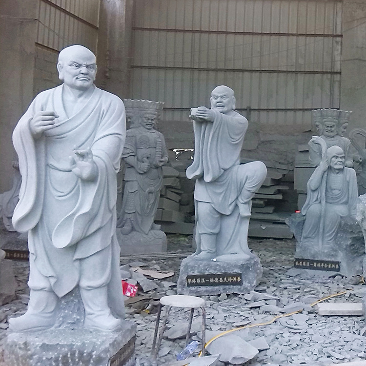 0成交0件寺庙十八罗汉 18罗汉佛像 四大天王雕像 石雕佛像生产厂家