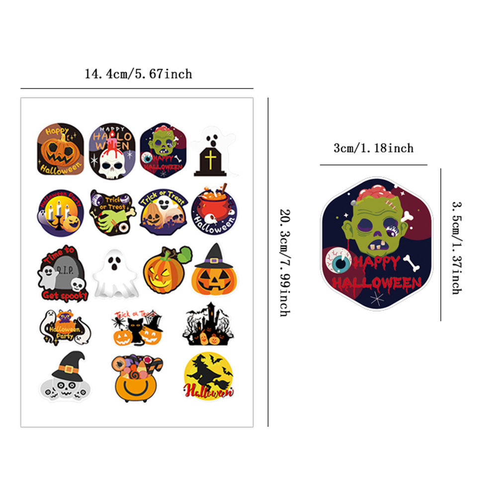 Wholesale Cross-Border Hot Selling Trade Halloween Stickers American Festival DIY Water Bottle Stickers Refridgerator Magnets Adhesive Stickers