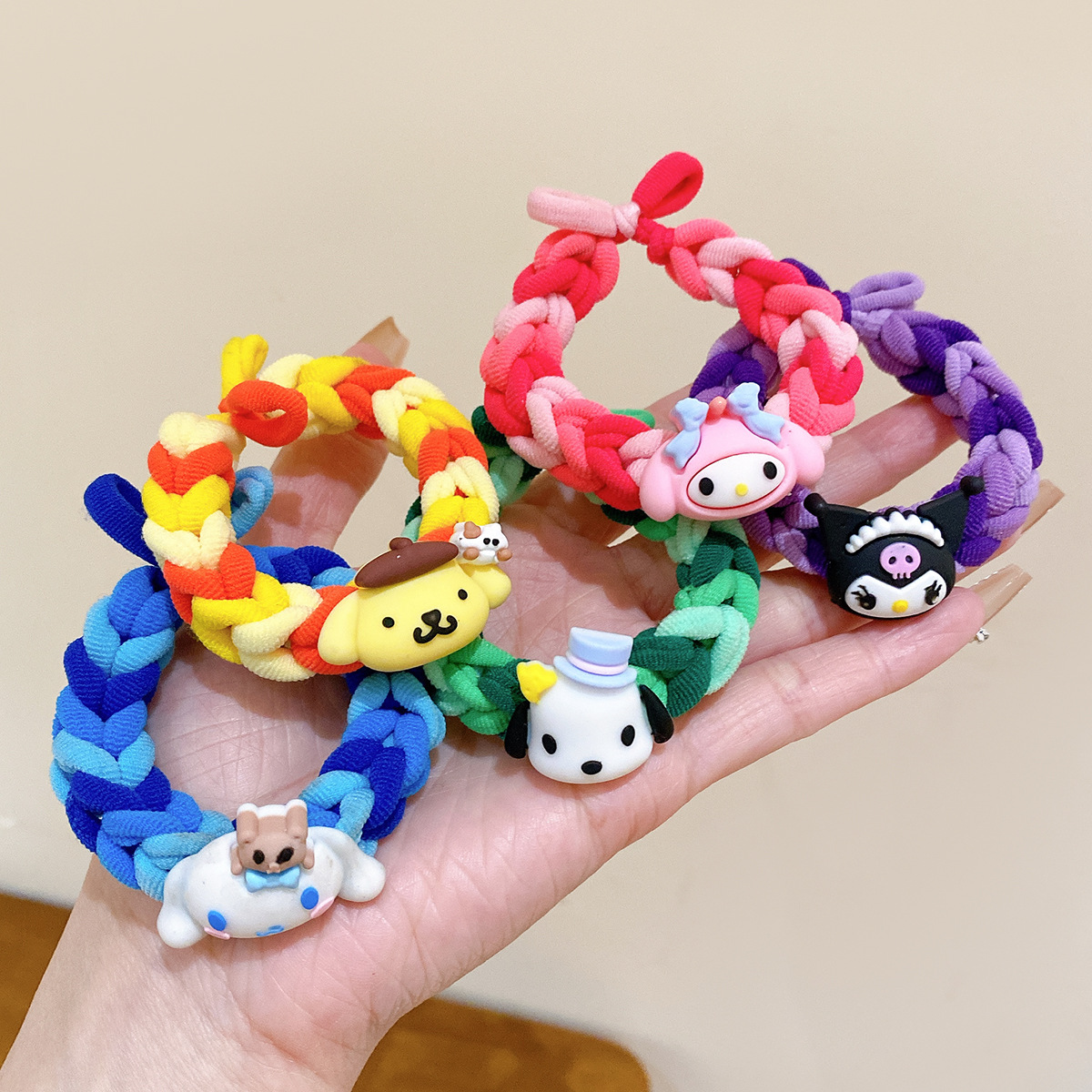 diy编织发圈发绳批发扎头发手链两用情侣皮筋ins高颜值发饰头绳女