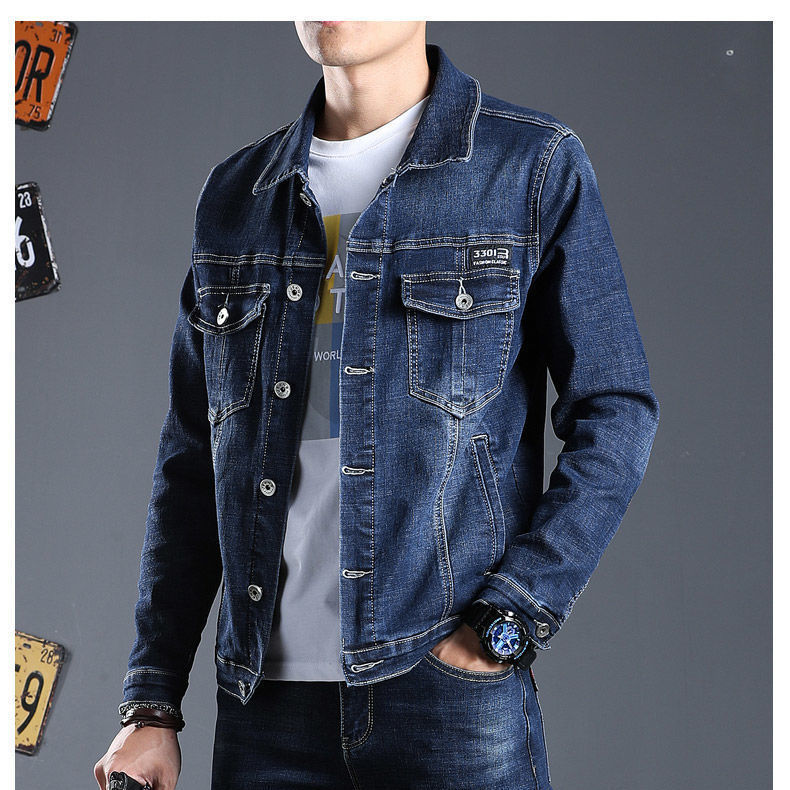 男士套装搭配牛仔套装男夹克外套秋装男装一套搭配帅气成熟稳重潮