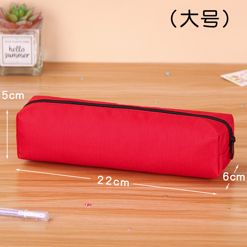 Simple Solid Color Pencil Case Fabric Octagonal Stationery Box Student Large Capacity Canvas Pencil Bag Stationery Storage Bag