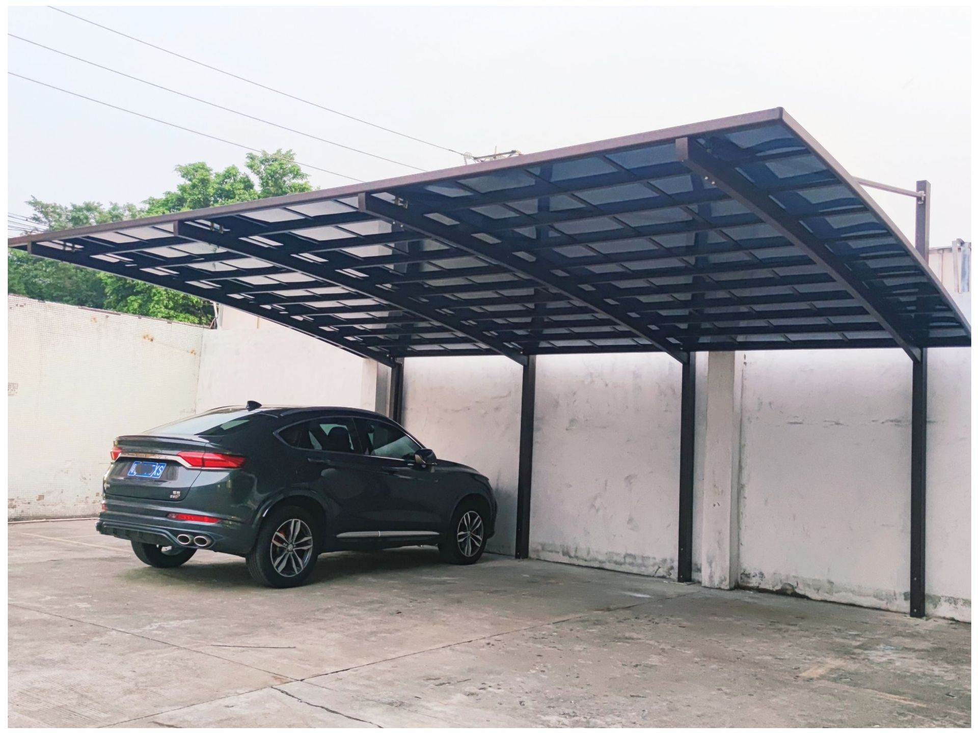 铝合金电动车棚停车棚家用小车汽车遮阳棚防雨防晒户外停车位雨棚