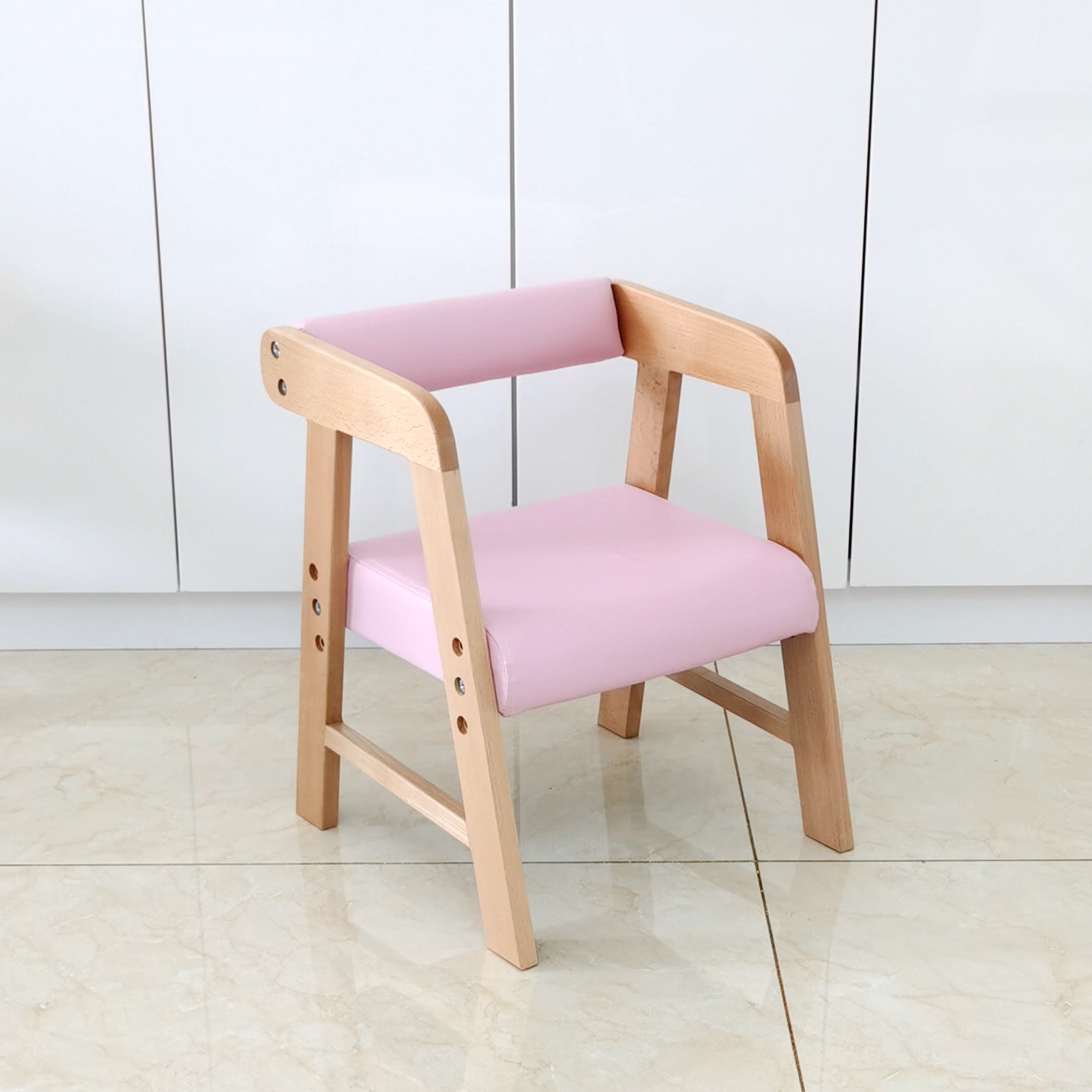 l7家用小孩实木成长儿童靠背小椅子凳子幼儿园宝宝软包椅可调节高