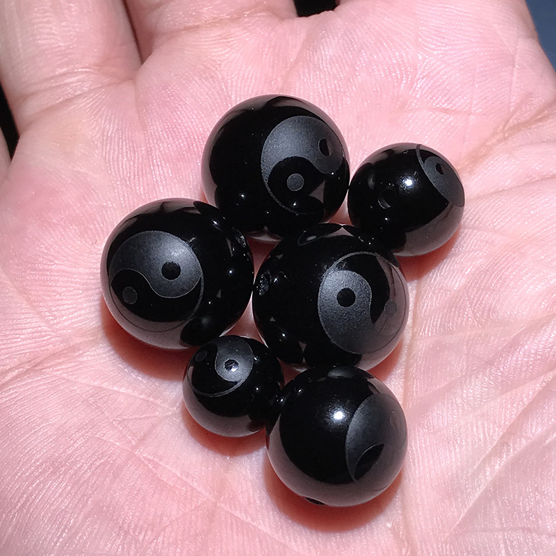 太极珠子道家法器阴阳鱼佛珠散珠diy手串项链配件隔珠护身饰品