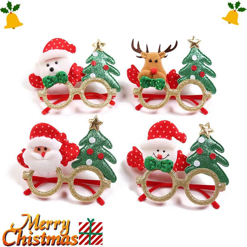 Cross-Border Christmas Decoration Glasses Led Luminous Glasses Frame Children's Christmas Gift Toys Factory in Stock Wholesale