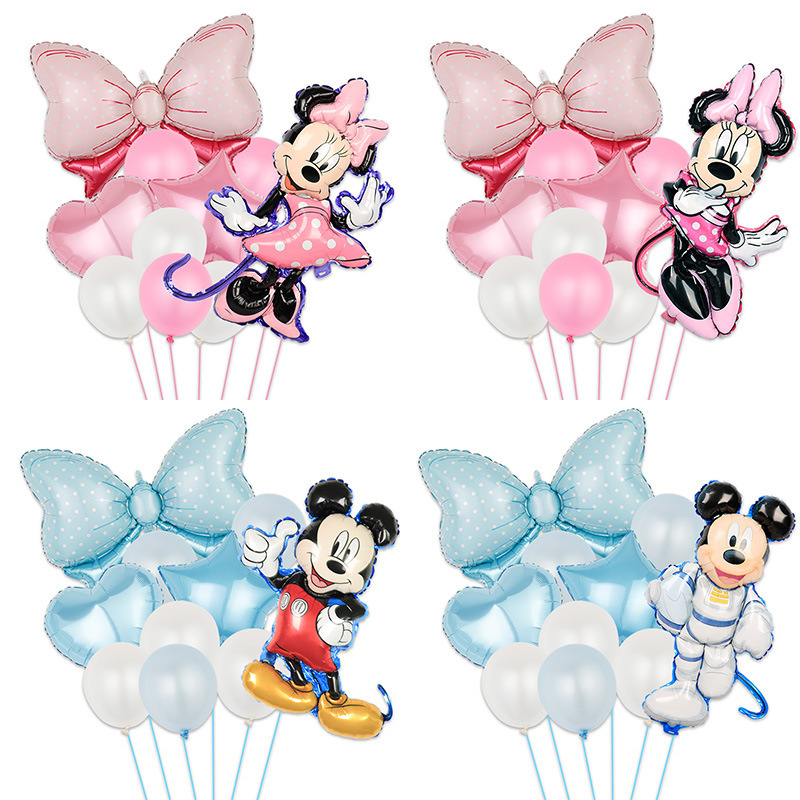 米妮米奇派对婴儿生日装饰用品亚马逊热销男孩女孩米老鼠卡通气球