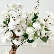 白色系仿真花白色主题绣球玫瑰婚庆婚礼堂装饰排花路引花厂家批发