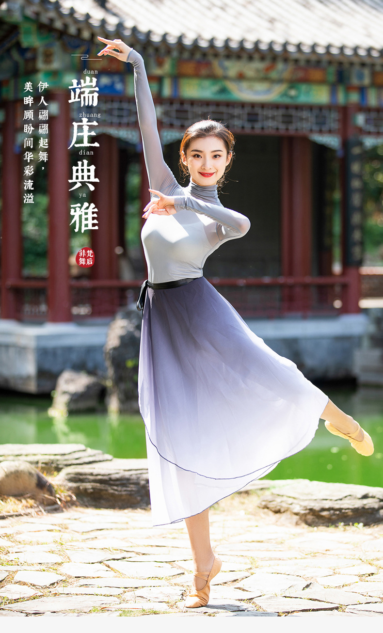 菲梵舞后 中国古典舞演出服形体练功服芭蕾舞裙舞蹈纱裙教师体服
