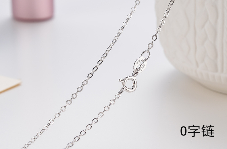 Extended 925 Silver Chain without Pendants Sterling Silver Necklace Women's Clavicle Chain Single Pure Necklace Sweater Chain