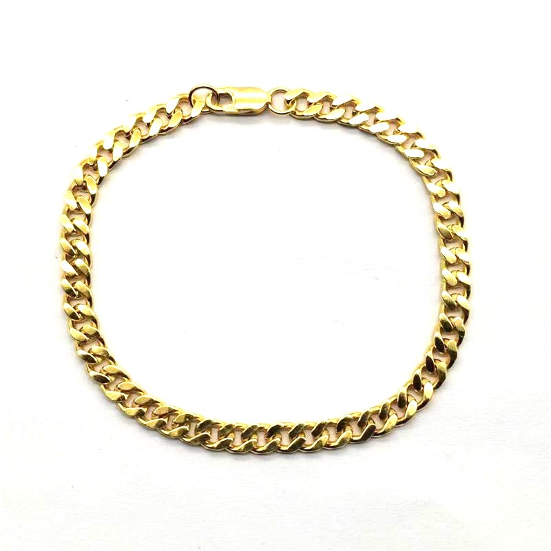 欧美新款s925纯银镀金霸气古巴手链跨境时尚嘻哈男女生手饰品