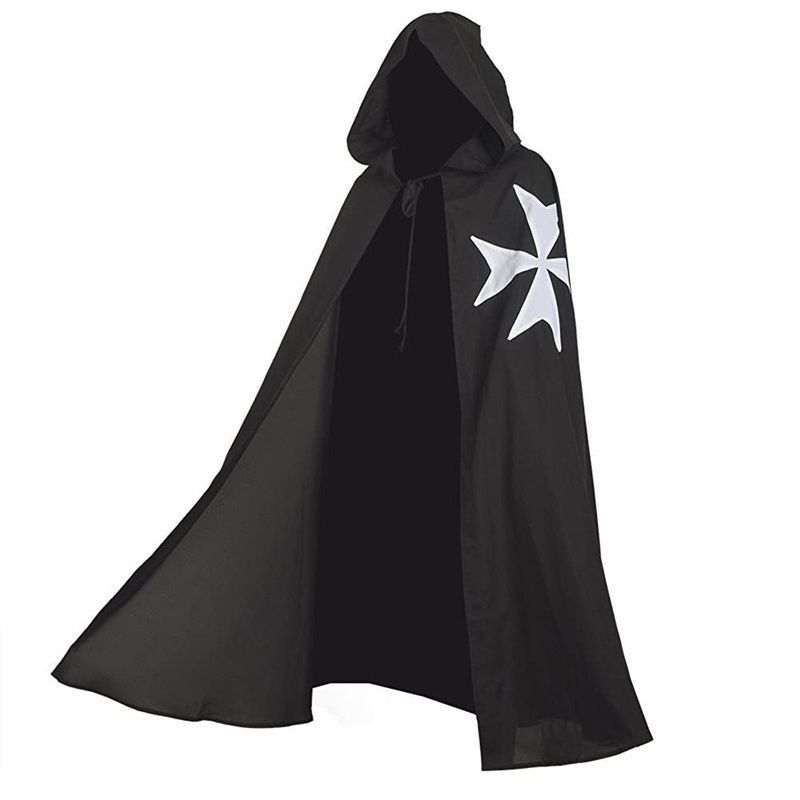 欧美风格中世纪服装圣殿骑士团条顿骑士披风罗马帝国勇士斗篷连帽