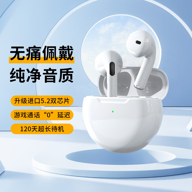 华为适用蓝牙耳机j6跨境电商新品私模pro6无线圆形长续航tws耳机