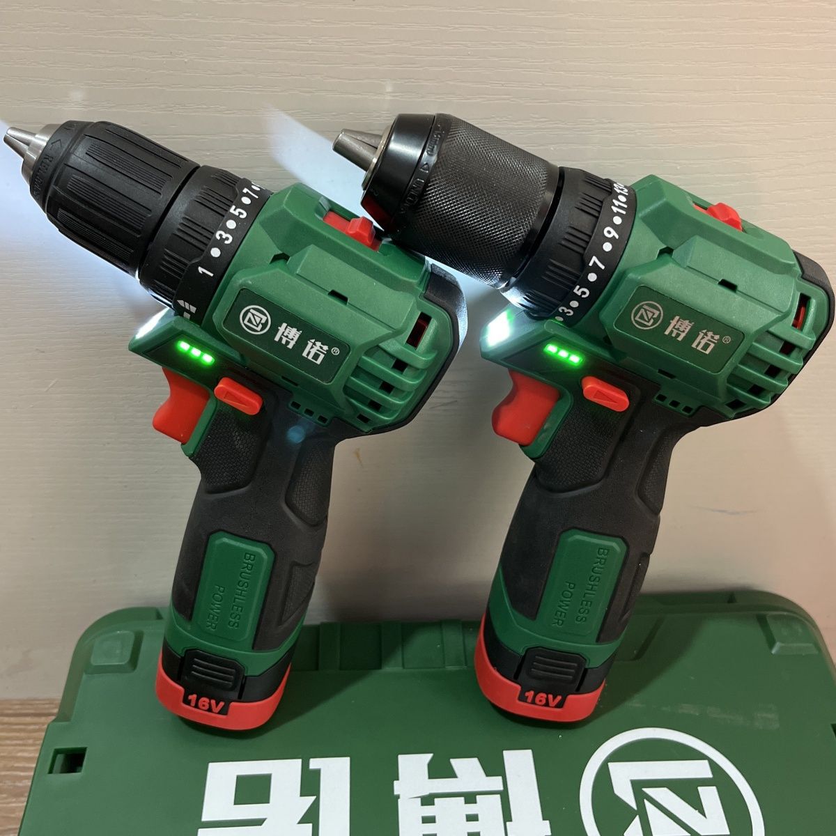 博诺mbl16无刷充电手钻16v双速锂电池手枪钻13夹头多功能电动工具