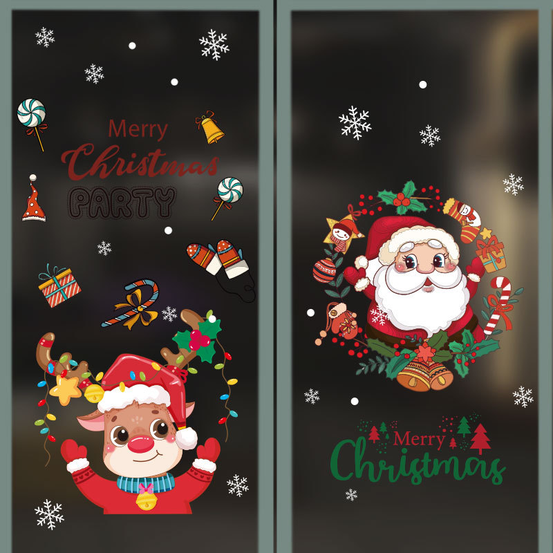 Christmas Decorations Eve Window Atmosphere Decoration Kindergarten Layout Electrostatic Sticker  Window Stickers