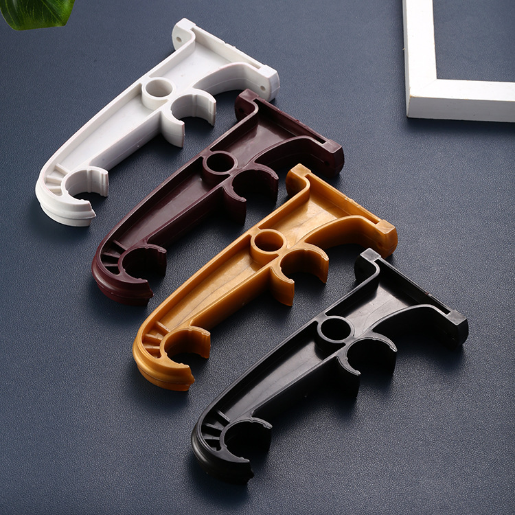 老式窗帘杆支架 罗马杆塑料支架 双杆通用托架窗帘配件通用辅料