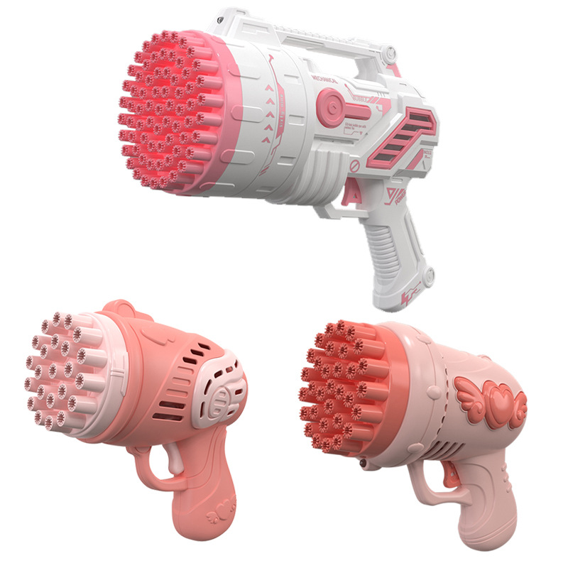 Children's Handheld Bubble Gun 69-Hole Lighting Effect Bazooka Bubble Machine Automatic Gatling Toy Wholesale Stall