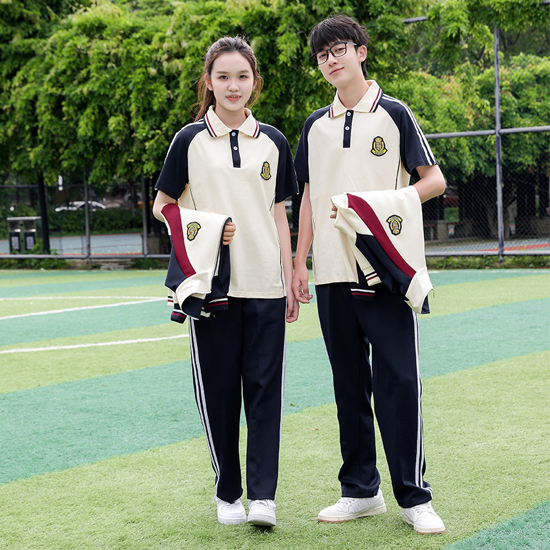 新款春秋款校服套装中学生学院风高中生初中生班服三件套运动服装