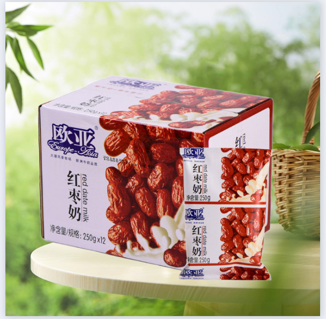 红枣牛奶袋装生牛乳红枣牛奶250g袋装品质奶牛口感香浓