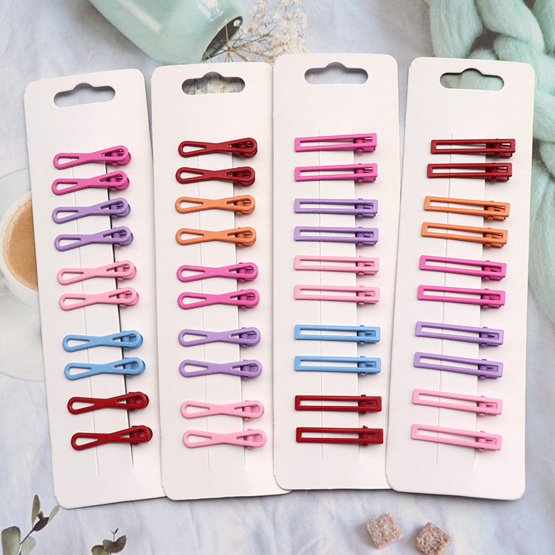 Korean Style Minimalist Candy Color Duckbill Clip Paint Metal Side Clip Small Size Mini Bang Bar Shaped Hair Clip Suit