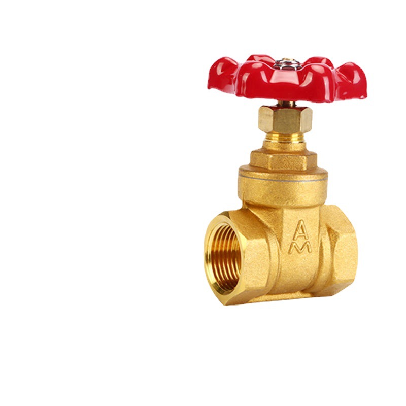 埃美柯黄铜闸阀4分6分内螺纹闸阀自来水阀门开关家用全铜加厚一寸