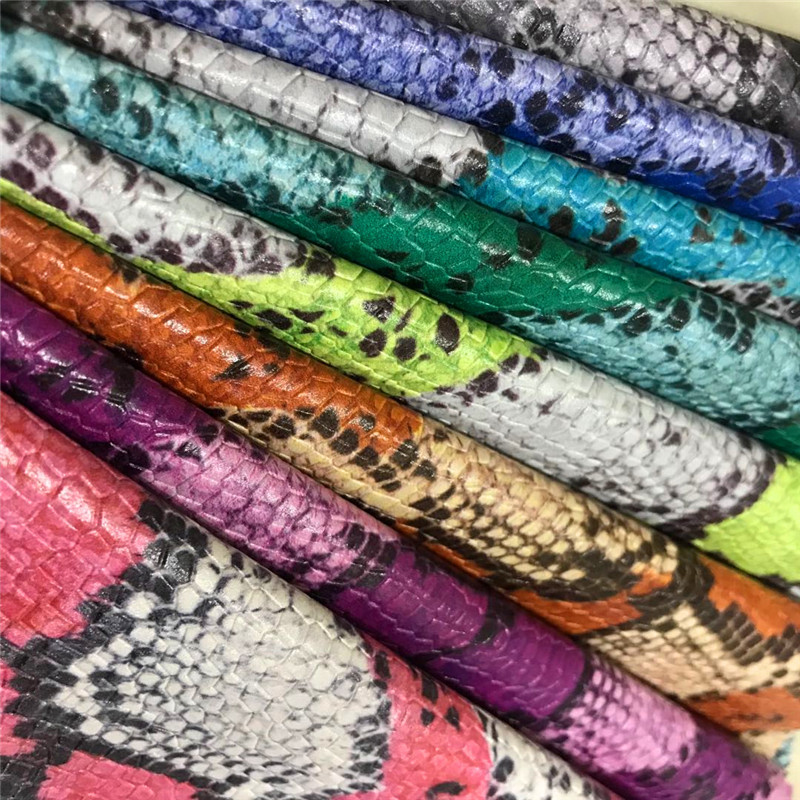 蛇纹pu皮革 水性质感压纹 数码箱包手袋鞋靴 蛇皮面料工厂不含dmf