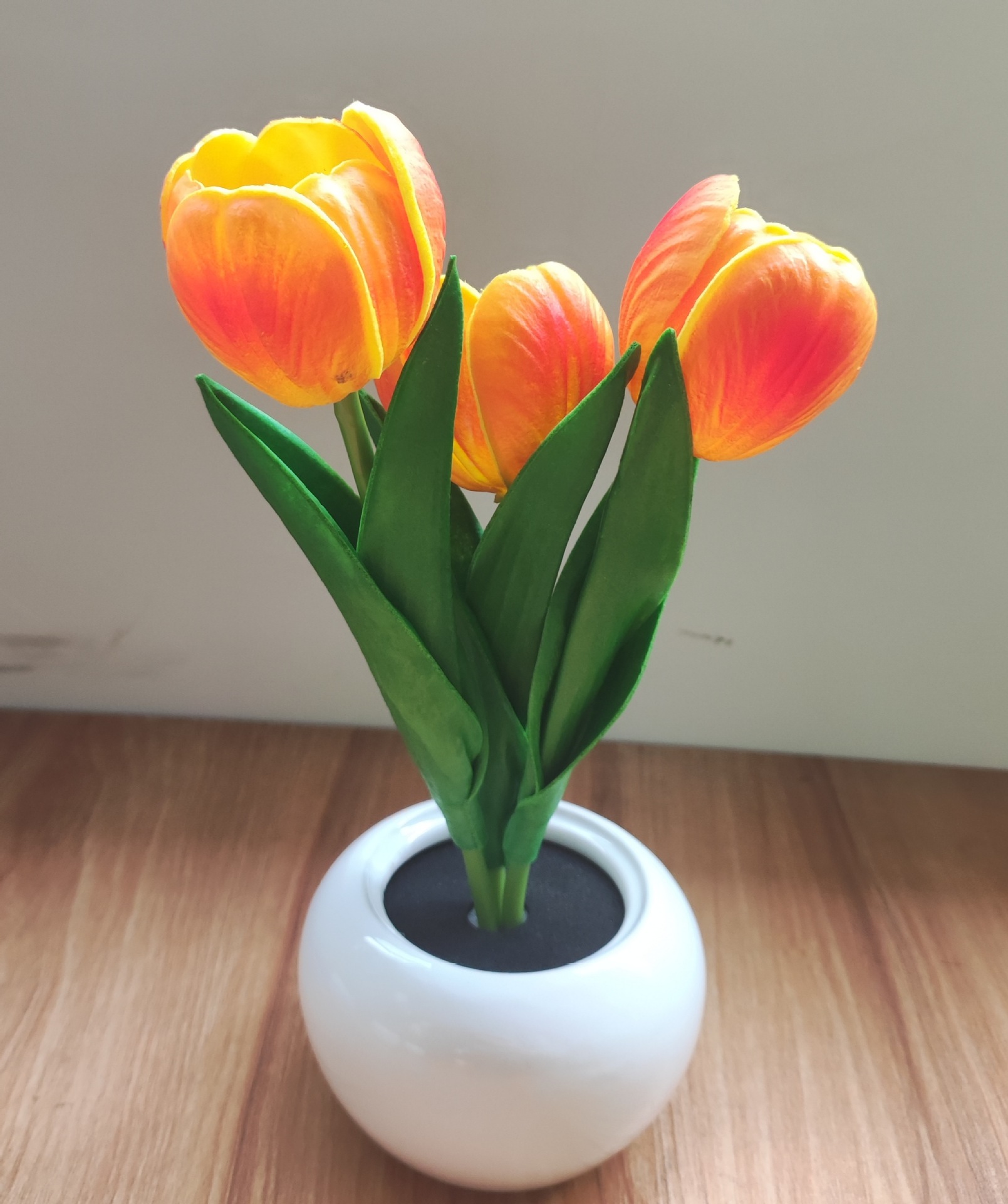 New Led Tulip Small Night Lamp Simulation Bouquet Bedroom Bedside Decoration Ambience Light Father's Day Creative Gift