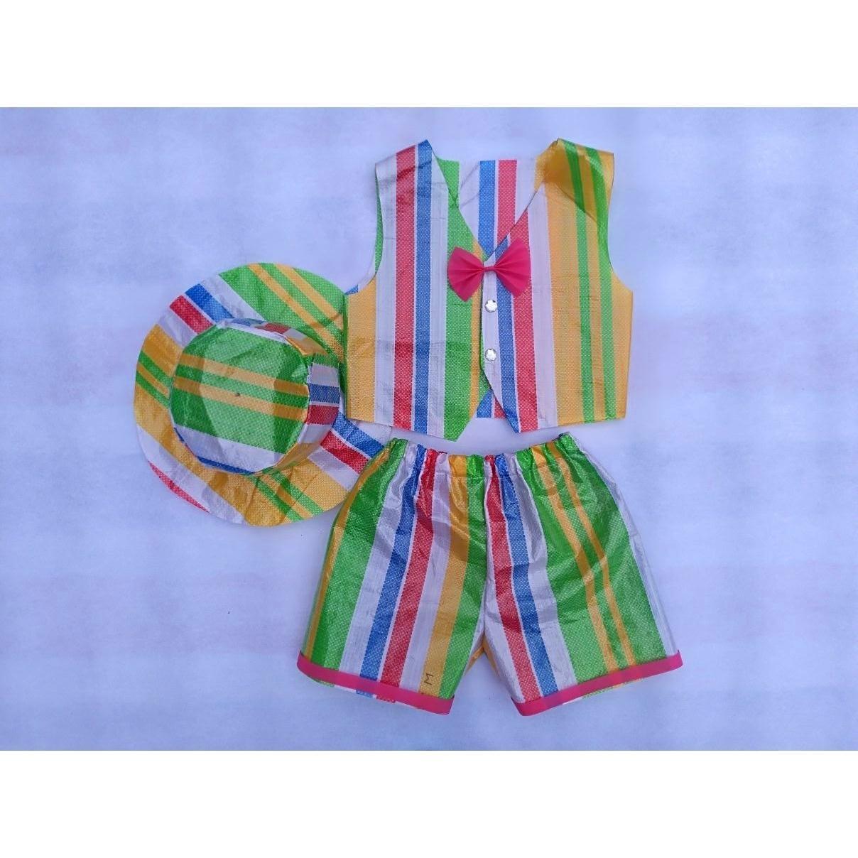 儿童环保衣服男女孩走秀服装亲子手工diy制作幼儿园塑料袋时装秀