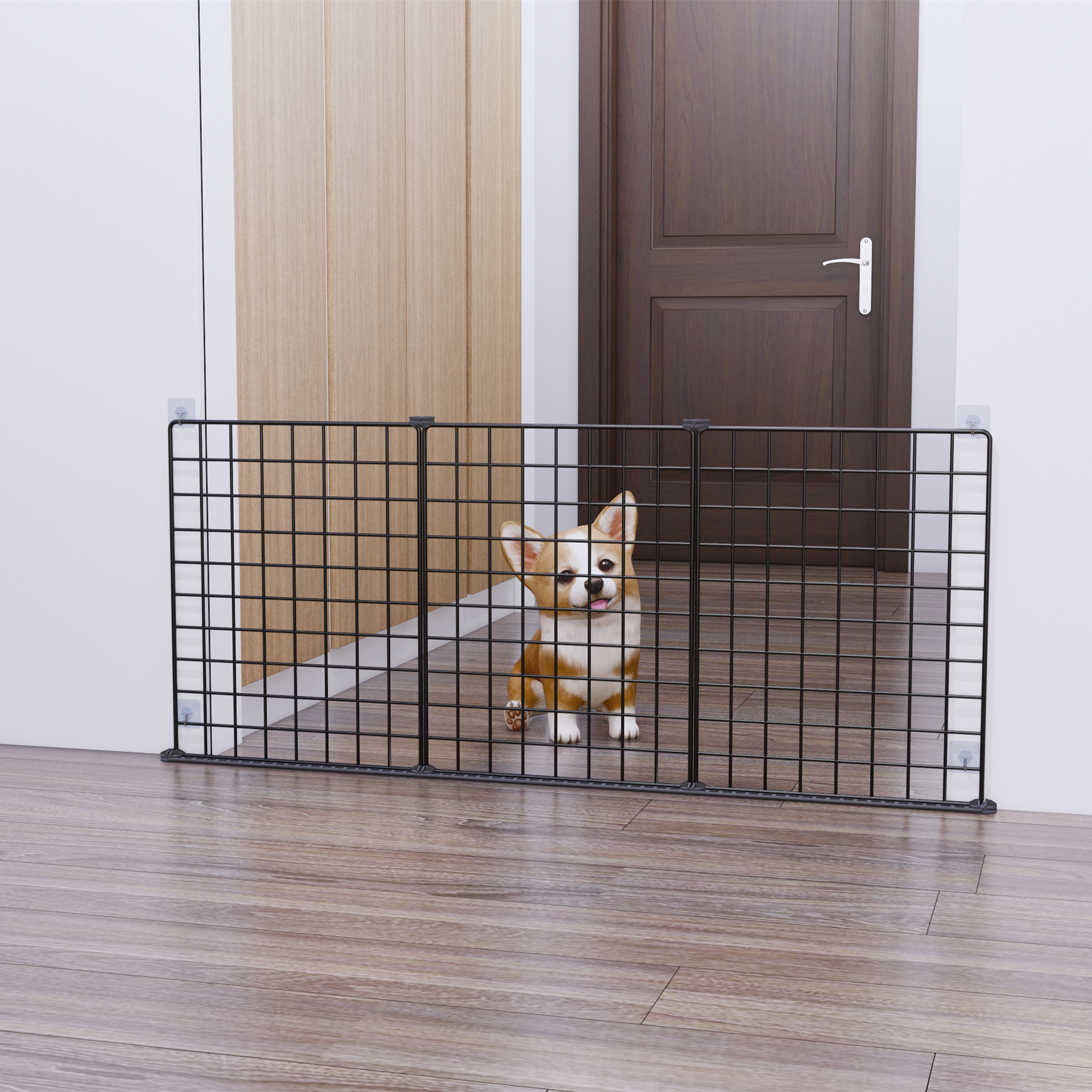 狗狗阳台铁网防护栏隔离狗栅栏防越狱猫栅栏家用兔子宠物隔断挡板