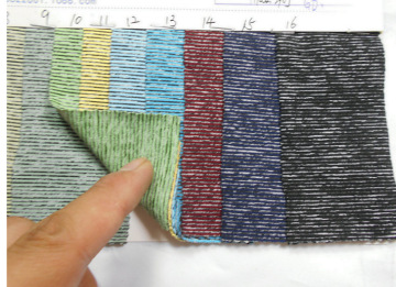 麻灰条纹拉架汗布阳离子牙签条运动服休闲服饰棉手感柔软舒适面料