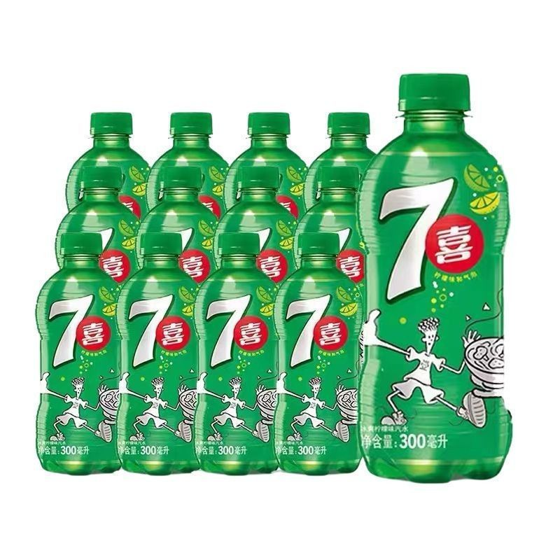 百事可乐出品七喜柠檬味300ml*24瓶7喜碳酸汽水小瓶装饮料饮品囤