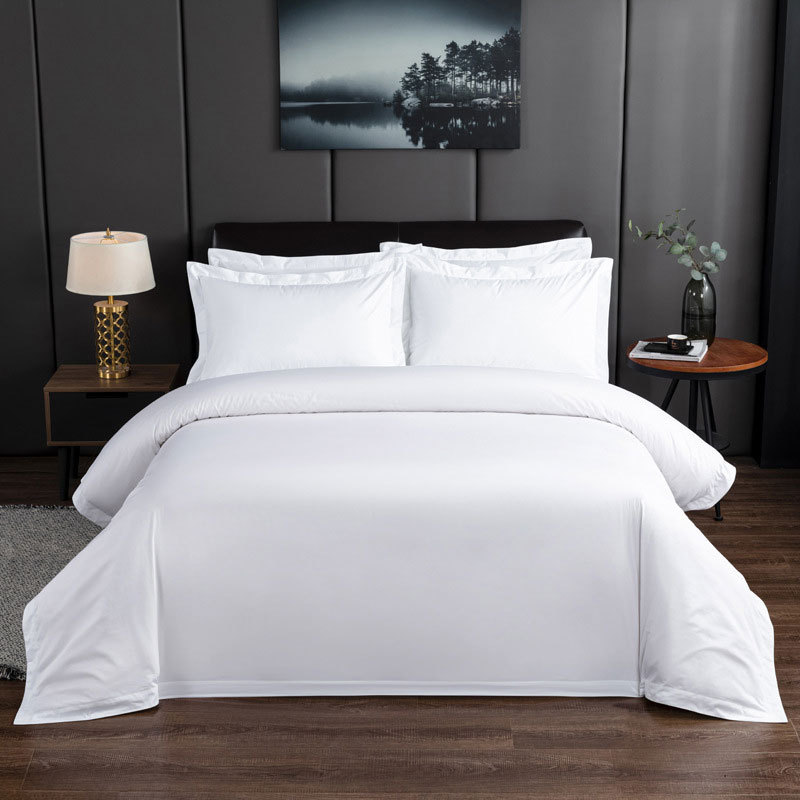 Five-Star Hotel Pure Cotton 60S Tribute Satin Hotel Four-Piece Bed & Breakfast Hotel Hotel Suite Hotel Cloth Product Cotton