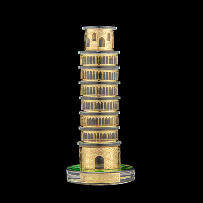 Factory Direct Crystal Building Model Crystal Italian Leaning Tower Crafts Building Ornaments