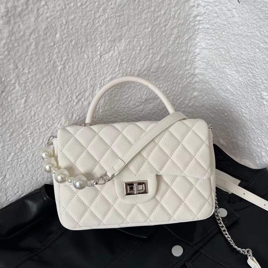 欧尚典手提女包软皮腋下链条包2024新款欧洲站小香风菱格包斜挎包