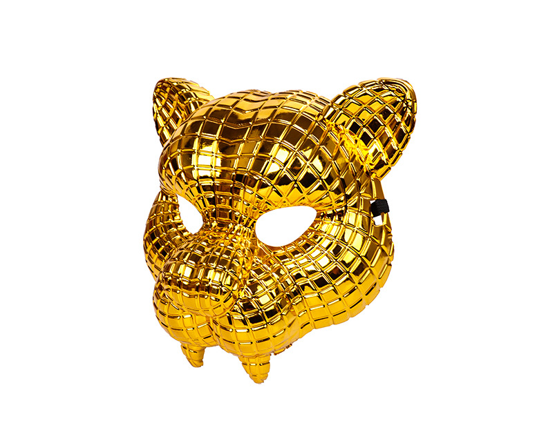 金色豹子面具万圣老虎面具小女孩动物面具舞会派对道具面具批发