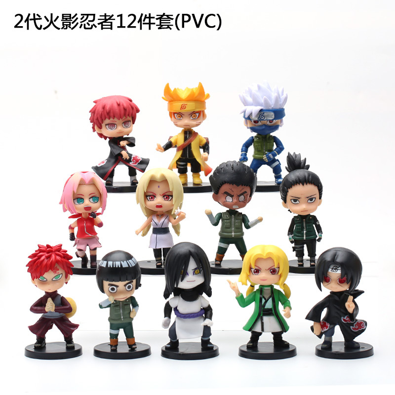 手办2代火影忍者动漫手办模型鸣人佐助蛋糕烘焙装饰车载桌面橱窗