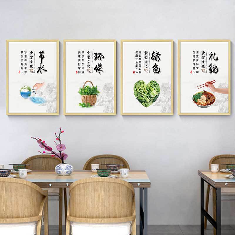 公司食堂文化标语挂画学校工厂餐厅装饰画医院饭店墙贴壁画