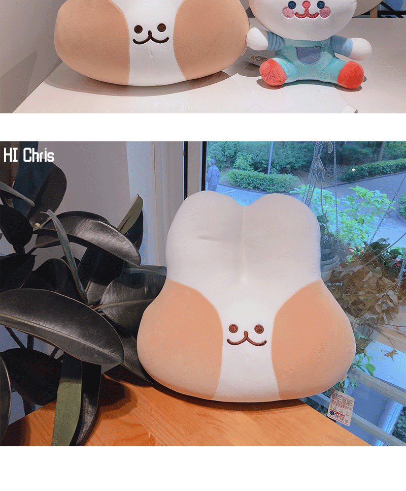 ins韩国可爱面包兔子抱枕微笑兔毛绒玩具睡觉抱玩偶少女心礼物萌