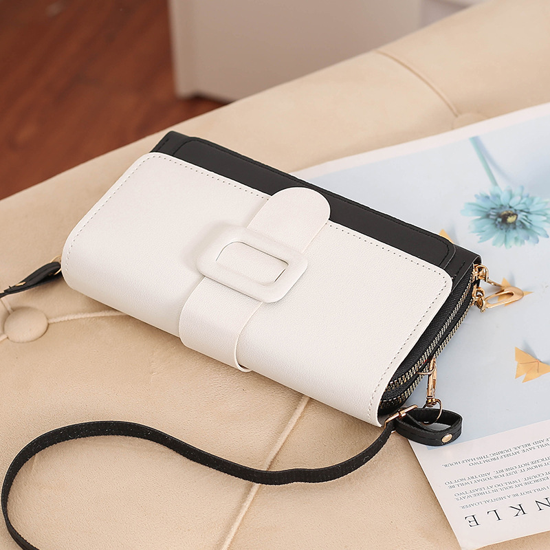 Women's Bag Double Zipper Card Bag Cross Mirror Fashion Colorblock Shoulder Messenger Bag Cell Phone Bag Cover Coin Purse Small Square Bag